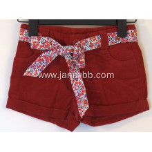 crimson 100% cotton girls shorts